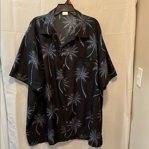 King Kameha Hawaiian Men's Black Palm Tree Shirt size 4XL USED